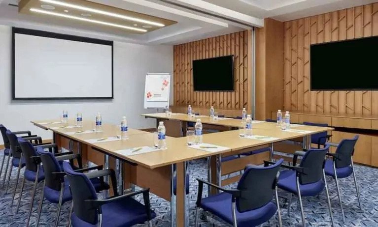 Meeting room with u shape table at the Hilton Garden Inn Muscat Al Khuwair.