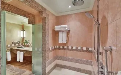 Presidential suite bathroom at the Madinah Hilton Hotel.