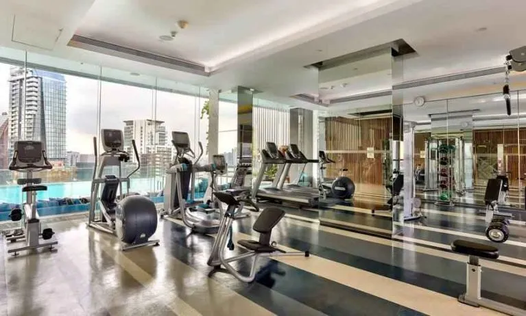 Fully equipped fitness center at the Hilton Sukhumvit Bangkok.