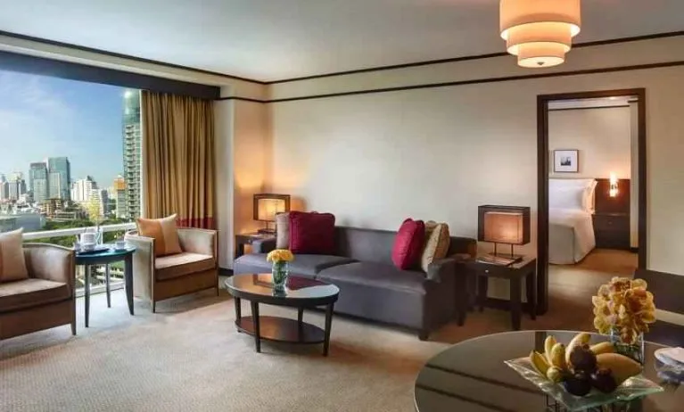 Living room perfect as workspace at the Conrad Bangkok.