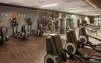 Fully equipped fitness center at the Hyatt Regency San Francisco.