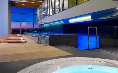 luxurious jacuzzi and indoor pool at DoubleTree by Hilton Zagreb.