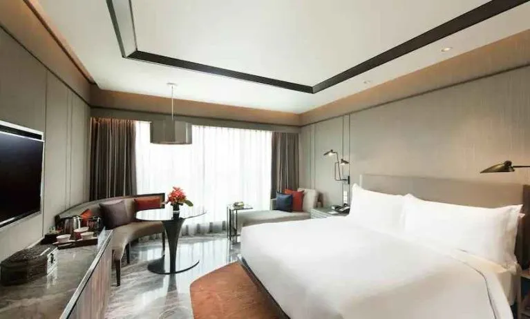 Spacious hotel room at the Conrad Bengaluru.