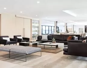 Lobby workspace at the AC Hotel By Marriott Pleasanton.