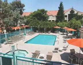 Outdoor pool area at the Hyatt House Pleasanton.