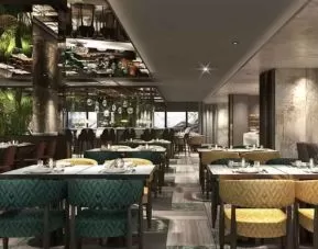 Dining area suitable for co-working at the DoubleTree by Hilton Yuksekova.
