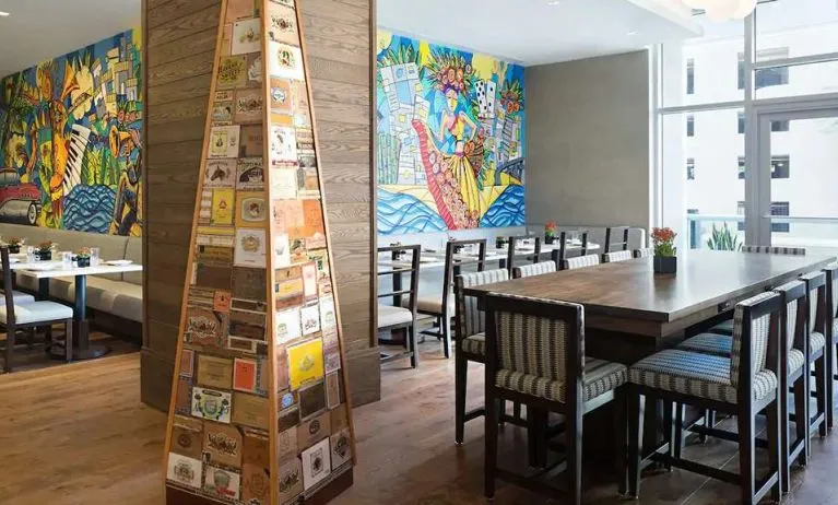 Dining area suitable for co-working at Hyatt Centric Brickell Miami.