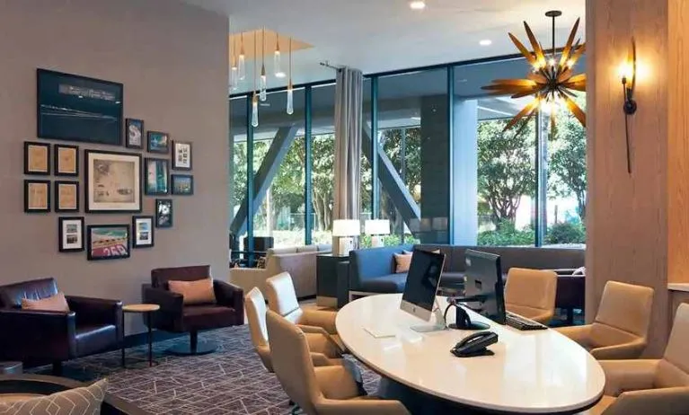 Business center available at H Hotel Los Angeles, Curio Collection By Hilton.
