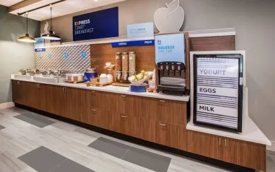 The hotel’s breakfast area where guests can enjoy a range of tasty ways to start the day.