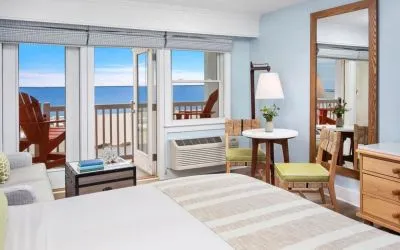 Day use room with natural light and ocean views at Sea Crest Beach Hotel.