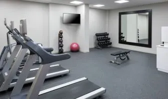 Equipped fitness center at Hilton Garden Inn Dallas/Allen.