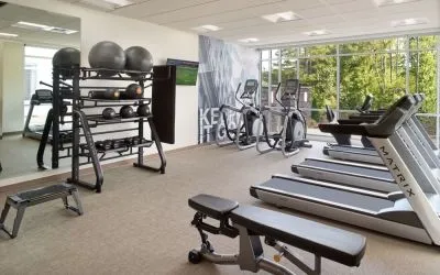 Well equipped fitness center at SpringHill Suites Atlanta Northwest.