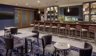 Hotel bar and coworking space at DoubleTree By Hilton Washington DC North/Gaithersburg.