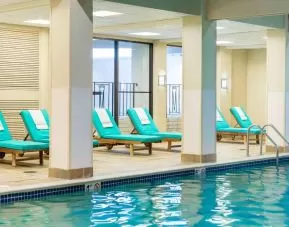 Refreshing indoor pool at Boston Marriott Newton.