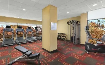 Well equipped fitness center at Courtyard Boston Cambridge.