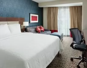Delux king room with TV and work space at Hilton Garden Inn Washington DC / Georgetown Area.