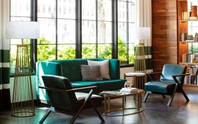 Library and coworking space at St Gregory Hotel.