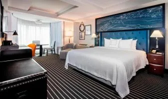 Delux king with workspace at Courtyard By Marriott Boston Brookline.