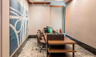 Business center with PC and internet at Courtyard By Marriott Boston Brookline.