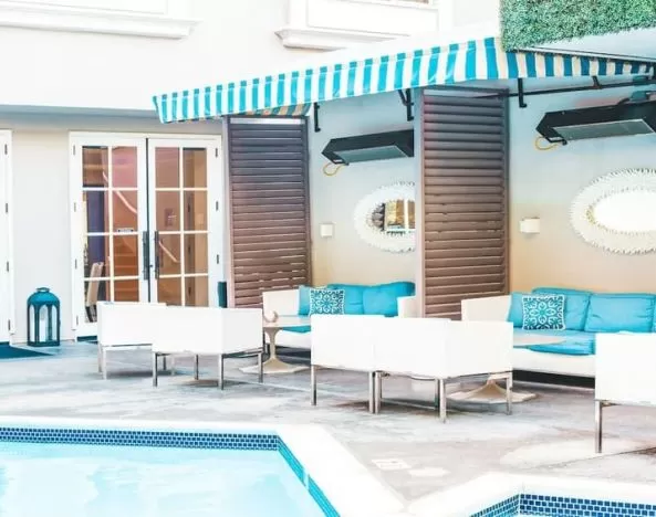 Refreshing outdoor pool at Maison 140 Beverly Hills.