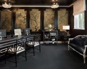 Business center at Maison 140 Beverly Hills.