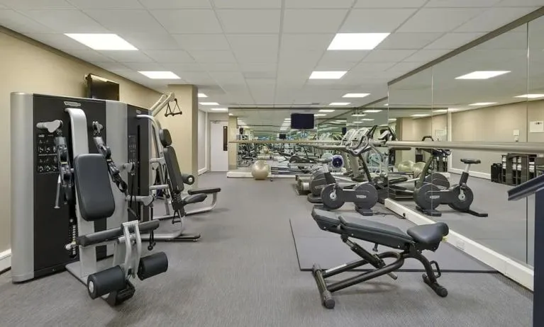 Well equipped fitness center at Hyatt Place London Heathrow Airport.
