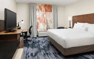 Delux king room with natural light at Fairfield Inn & Suites by Marriott Baltimore BWI Airport.