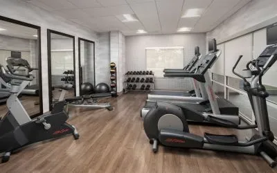 Well equipped fitness center at Fairfield Inn & Suites by Marriott Baltimore BWI Airport.