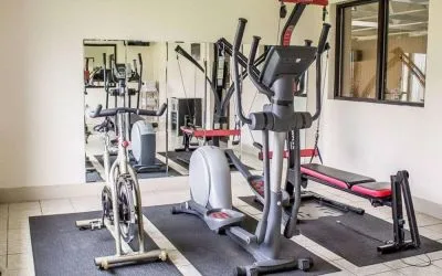 Fitness center available at Norwood Inn Statefare Grounds.
