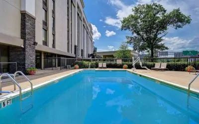 Refreshing outdoor pool at Hampton Inn & Suites Alexandria.