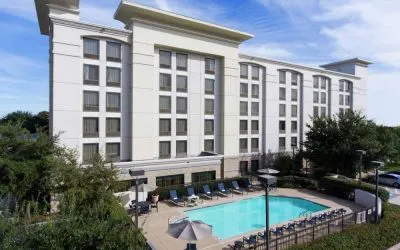 Refreshing outdoor pool at Hampton Inn Dallas-Irving-Las Colinas.