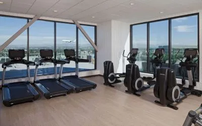 Equipped fitenss center at H Hotel Los Angeles, Curio Collection By Hilton.