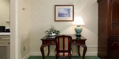 Guest room workspace at The Bristol Hotel.
