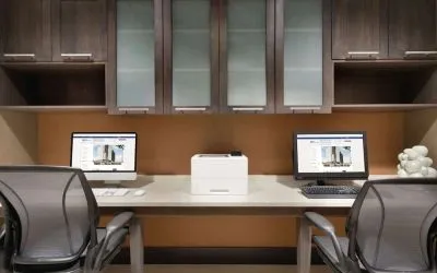 Dedicated business center at Hilton Garden Inn Calgary Downtown.