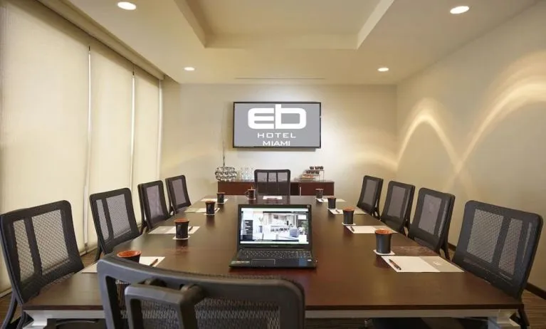 Professional meeting room at EB Hotel Miami.