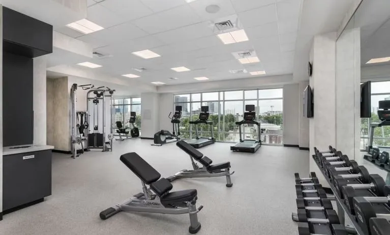 Spacious fitness center at TownePlace Suites Nashville Midtown.