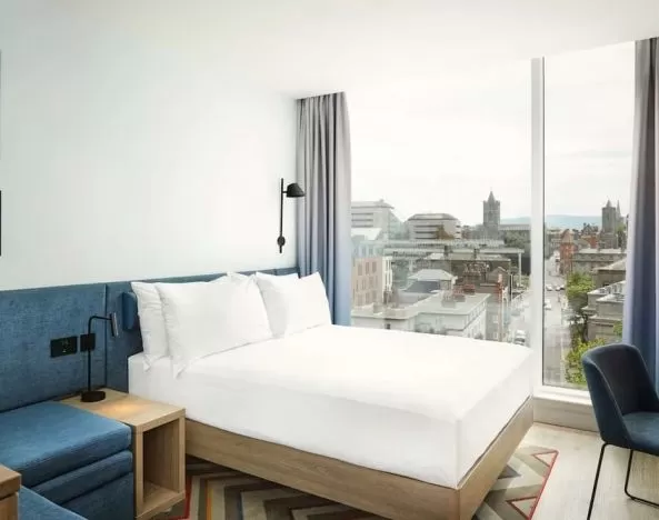 Spacious king room with natural light at Hampton By Hilton Dublin City Centre.