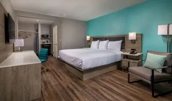 King bed at Travelodge LAX By Wyndham.