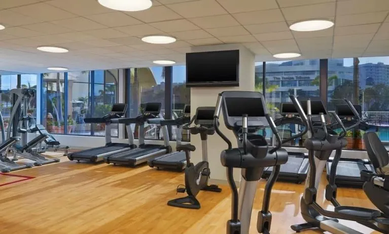 Fully equipped fitness center at Hotel Tampa Riverwalk.