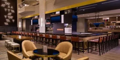 Hotel bar and lounge area at Hilton Minneapolis.