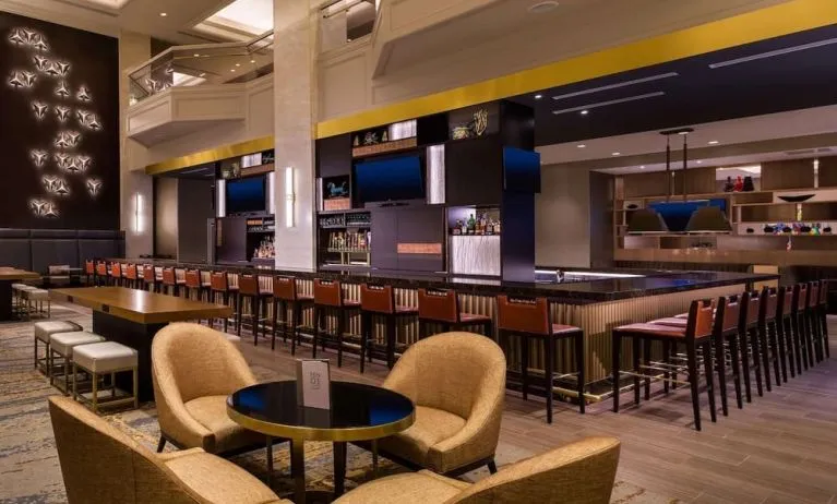 Hotel bar and lounge area at Hilton Minneapolis.
