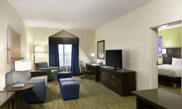 Day use suite with living room and workspace at Hilton Garden Inn Houston NW/Willowbrook.