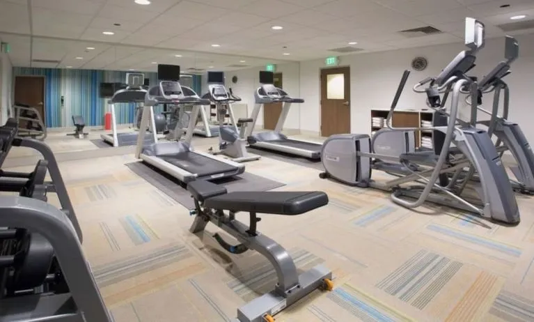 Fitness center at Holiday Inn Express & Suites Yorkville.