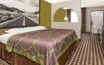 King room with work desk at Super 8 By Wyndham Houston/Webster.