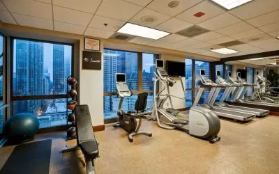 Gym available at Homewood Suites By Hilton Chicago-Downtown.