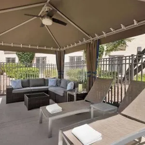 Cabanas and pool chairs at Hilton Scottsdale Resort & Villas.