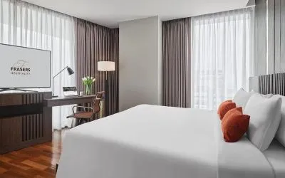 King suite with work space at Fraser Suites Sukhumvit, Bangkok.