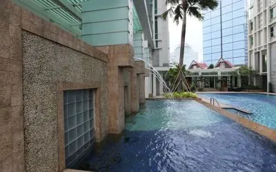 Pool area at Fraser Residence Sudirman Jakarta.