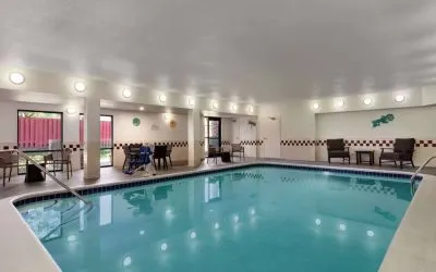 Indoor pool at Hampton Inn Tracy.