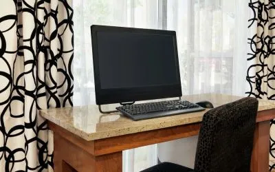 Business center at Hampton Inn Tracy.